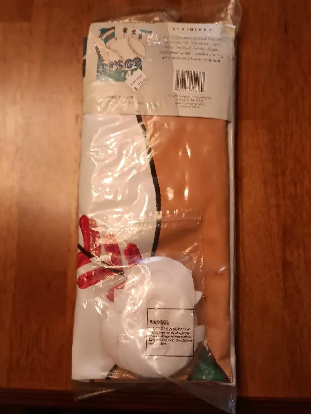 Evergreen Let's Go (Baseball) White and Red Appliqued Flag 30